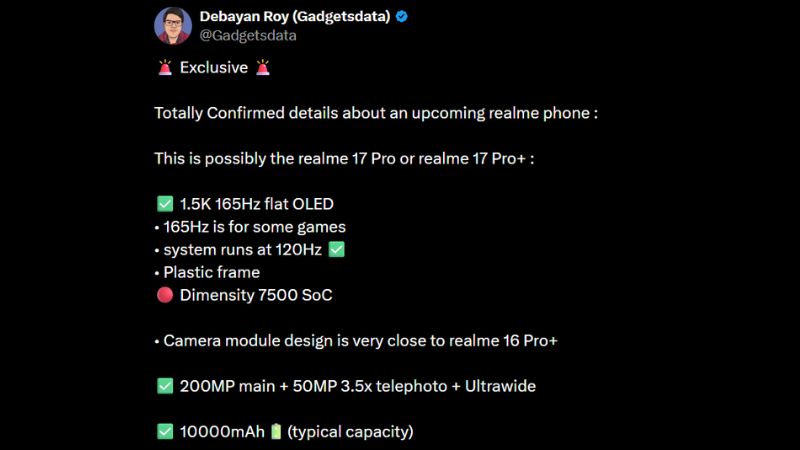 Realme 17 Pro Leak