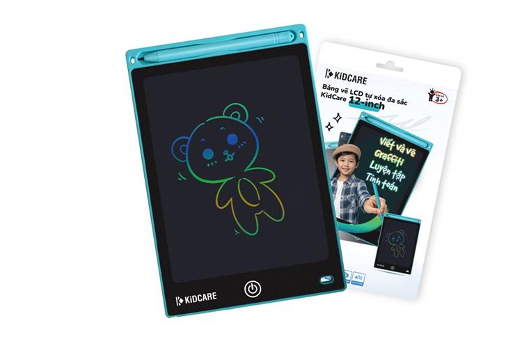 Bảng vẽ tự xoá đa sắc KidCare màn hình LCD 12 inch H12M Màu Xanh Dương