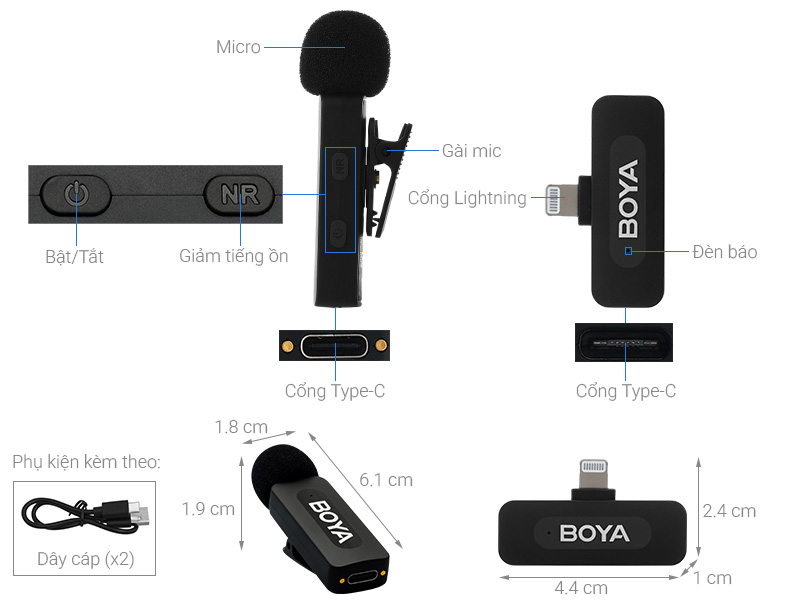 Micro không dây BOYA BY-V2 V2.0
