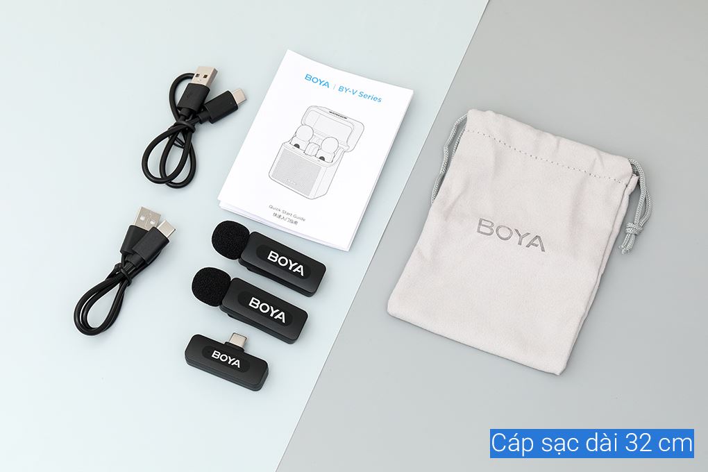 Micro không dây BOYA BY-V20 V2.0 Màu Đen