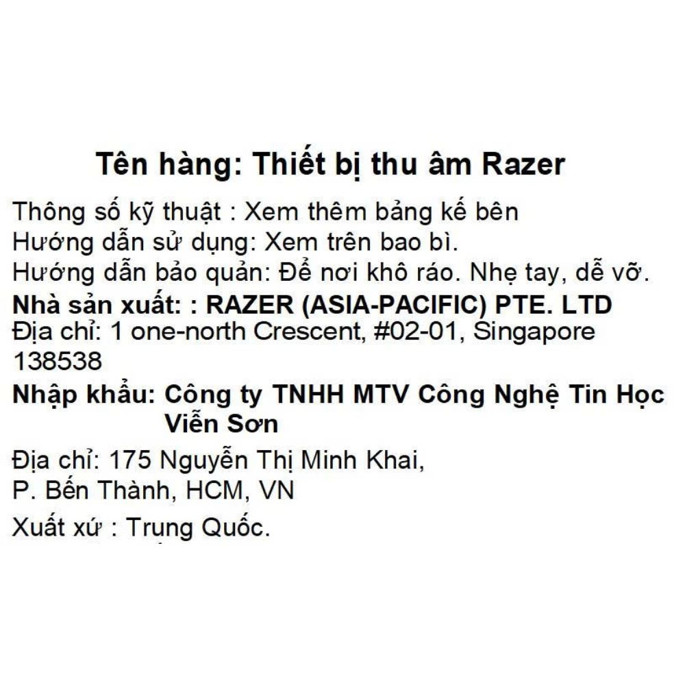 Micro thu âm RAZER Seiren V3 Mini - Hồng Màu Trắng