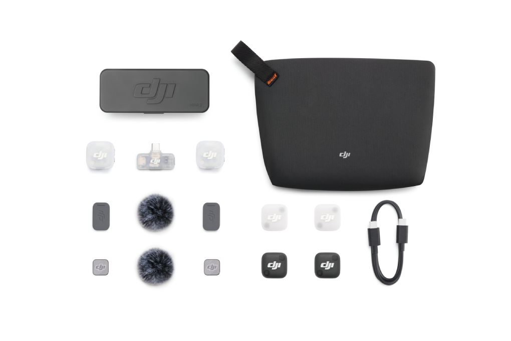 Thiết bị thu âm không dây DJI Mic Mini 2 (2 TX + 1 Mobile RX + 1 Hộp sạc Mic) Màu Đen