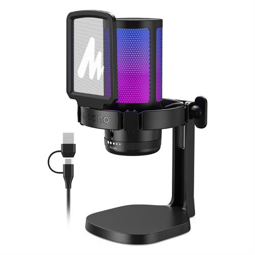 Micro có dây Maono RGB DGM20 Black (1 bộ thu) Màu Đen