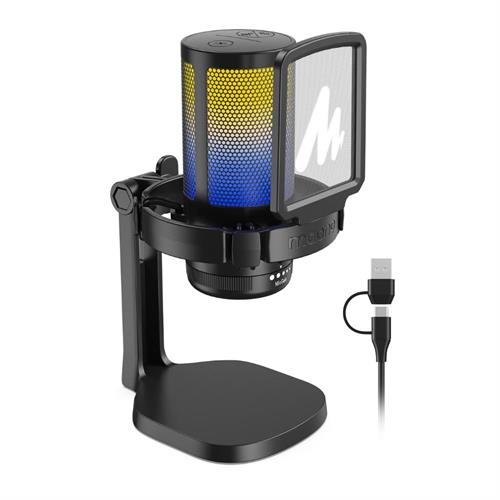 Micro có dây Maono RGB DGM20 Black (1 bộ thu) Màu Đen