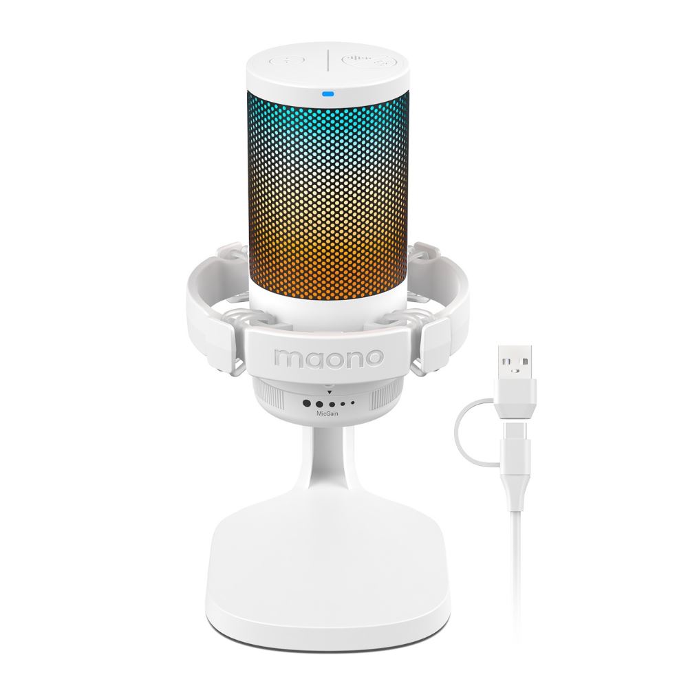 Micro có dây Maono RGB DGM20 White (1 bộ thu) Màu Trắng