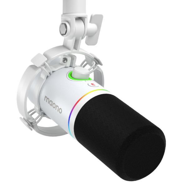 Micro có dây Maono RGB PD200X White (1 bộ thu)