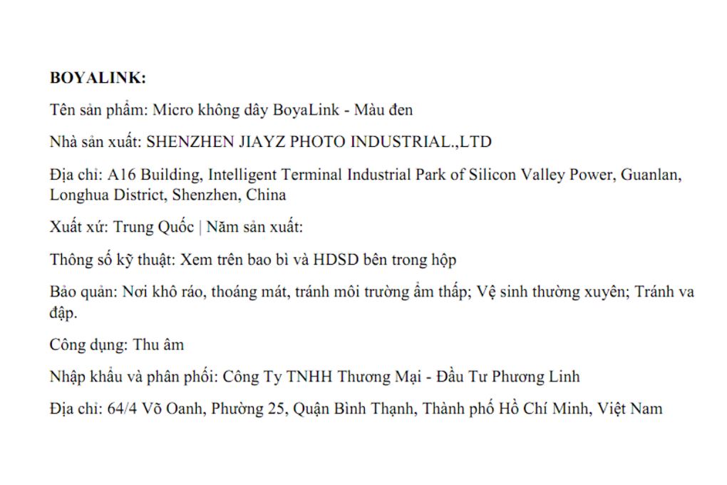 Micro không dây BOYA LINK Màu Đen