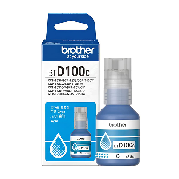 img Mực in phun Brother BTD100C Xanh dương (dành cho Brother MFC-T930DW/T935DW, Brother DCP-T230/T236/T730DW/T830DW,...)