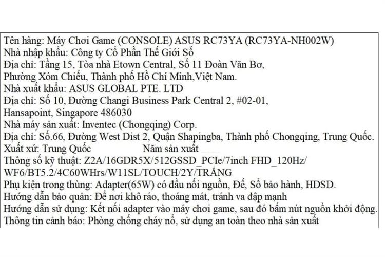 Máy chơi game cầm tay Asus ROG Xbox Ally Ryzen Z2 A/16GB/512GB/120Hz/Win11 (RC73YA-NH002W) Màu Trắng