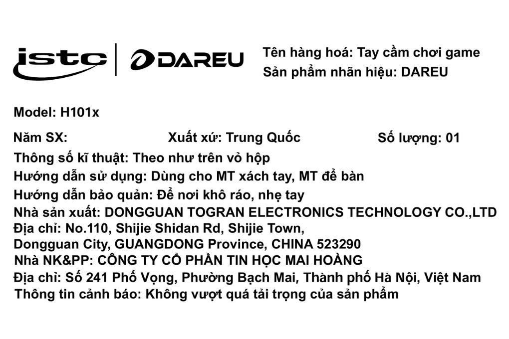 Tay cầm chơi game Dareu Hồng H101X Màu Hồng
