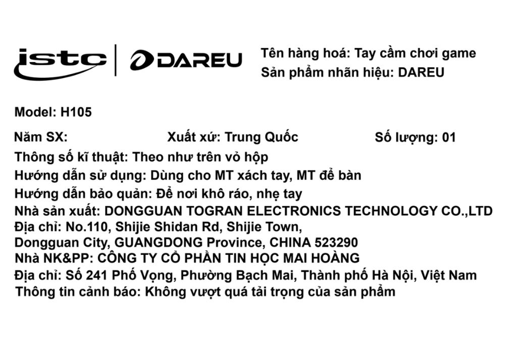 Tay cầm chơi game Dareu Trắng Tím H105 Màu Trắng - Tím