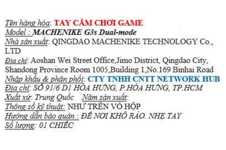 Tay cầm chơi game Machenike Đen G3s Màu Đen