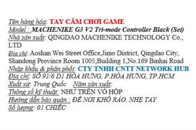 Tay cầm chơi game Machenike Đen G3 V2 Màu Đen