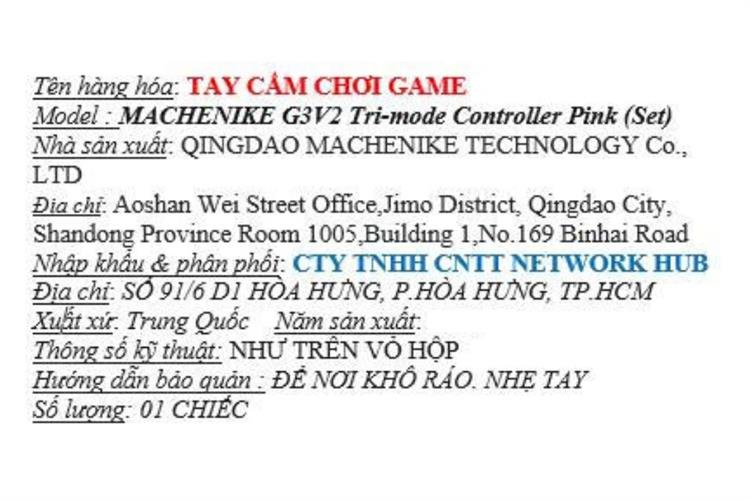 Tay cầm chơi game Machenike Hồng G3 V2 Pro Màu Hồng