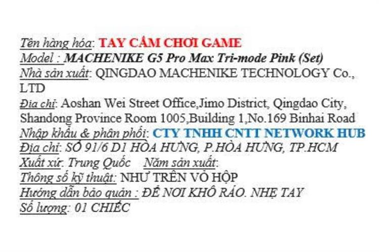 Tay cầm chơi game Machenike Hồng G5 Pro Max Màu Hồng