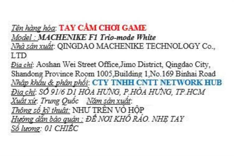 Tay cầm chơi game Machenike Trắng F1 Màu Trắng