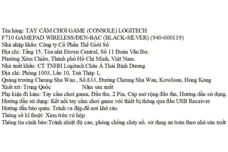 Tay cầm chơi game Logitech Đen Xám F710 Màu Đen - Xám
