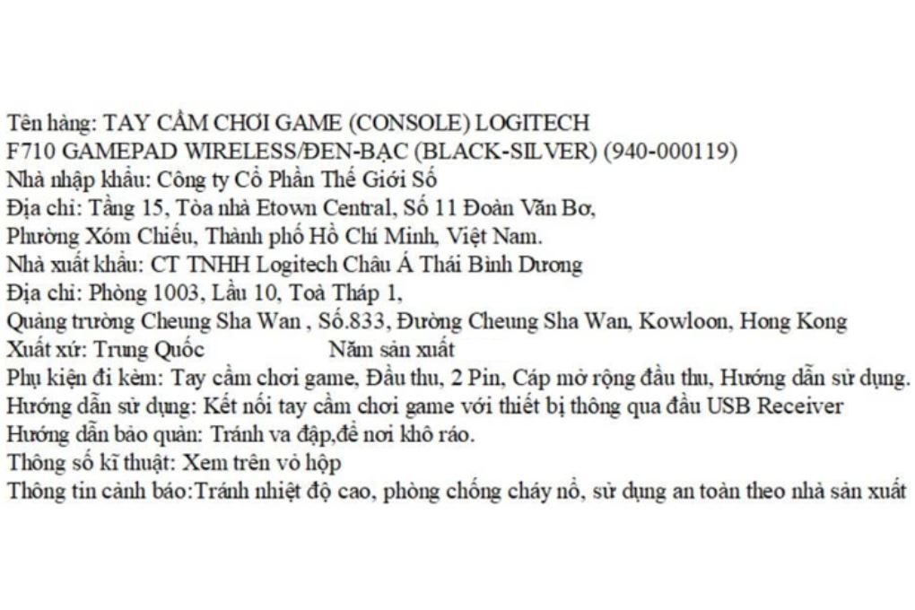 Tay cầm chơi game Logitech Đen Xám F710 Màu Đen - Xám