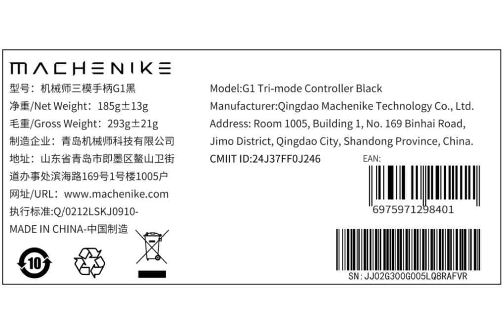 Tay cầm chơi game Machenike Đen G1 Màu Đen