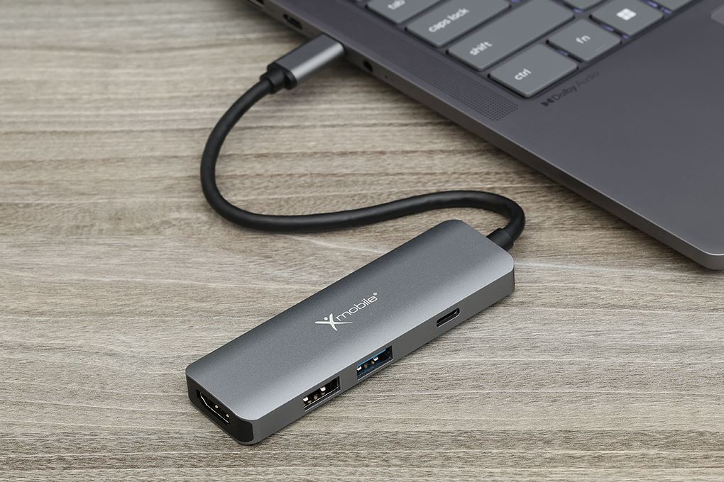 Adapter chuyển đổi Type C 4 in 1 Xmobile DS606H Màu Xám