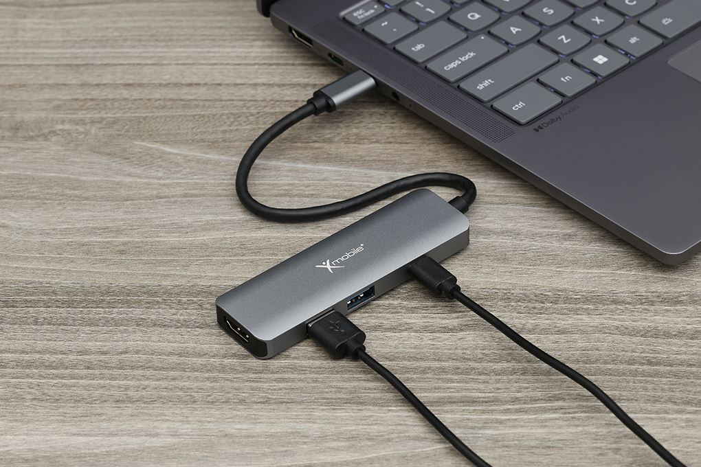 Adapter chuyển đổi Type C 4 in 1 Xmobile DS606H Màu Xám