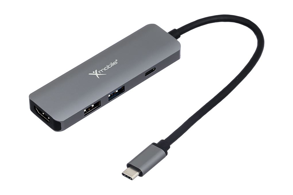Adapter chuyển đổi Type C 4 in 1 Xmobile DS606H Màu Xám
