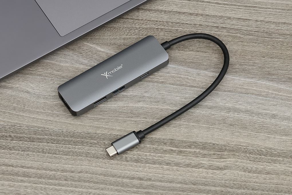 Adapter chuyển đổi Type C 4 in 1 Xmobile DS606H Màu Xám