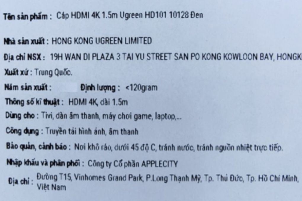 Cáp HDMI 4K 1.5m Ugreen HD101 10128 Màu Đen