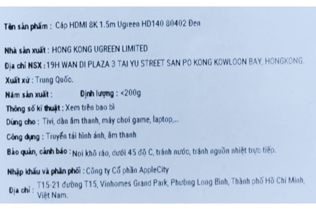 Cáp HDMI 8K 1.5m Ugreen HD140 80402 Màu Đen