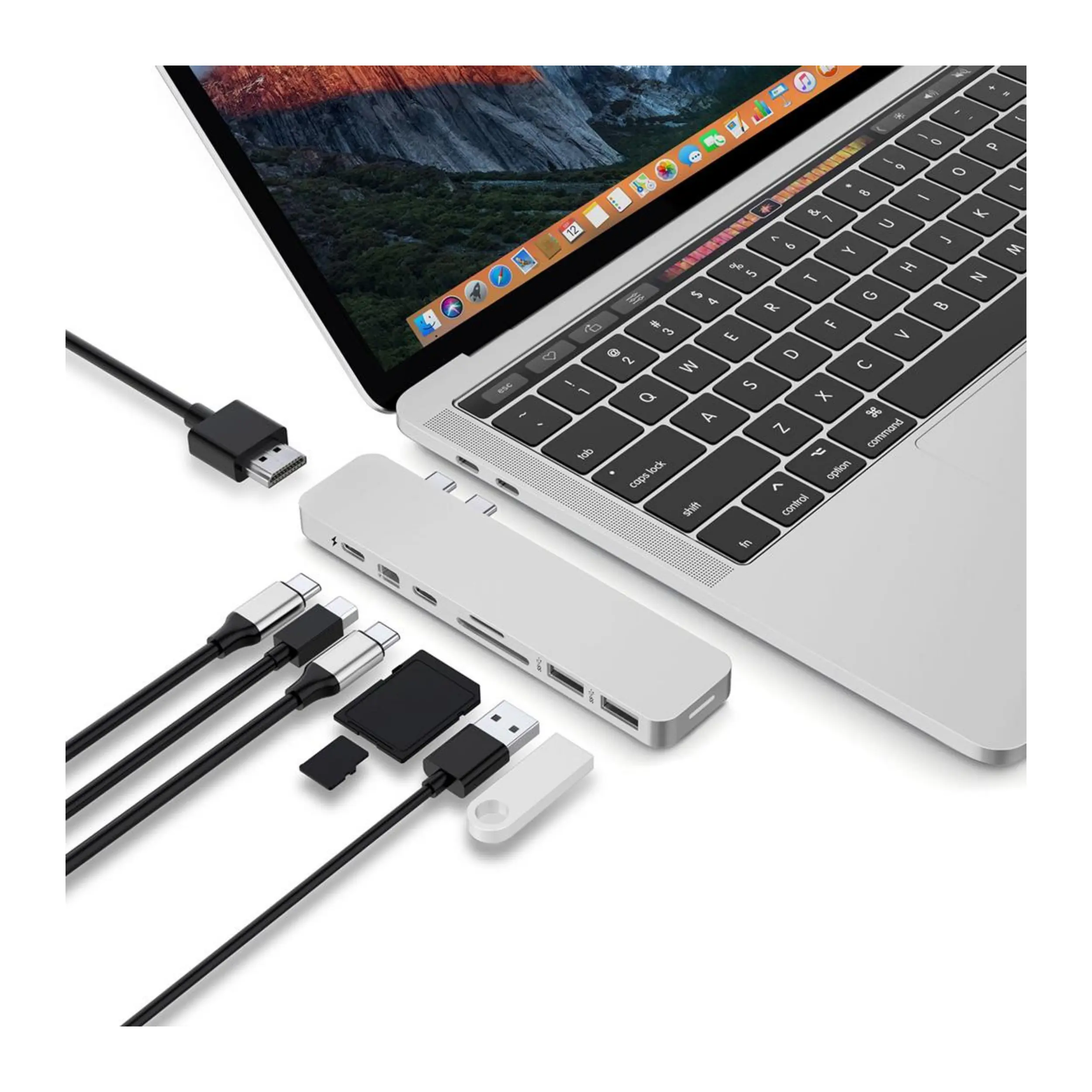 Hub chuyển đổi Type-C 8 in 1 Hyperdrive GN28D-GREY Màu Xám