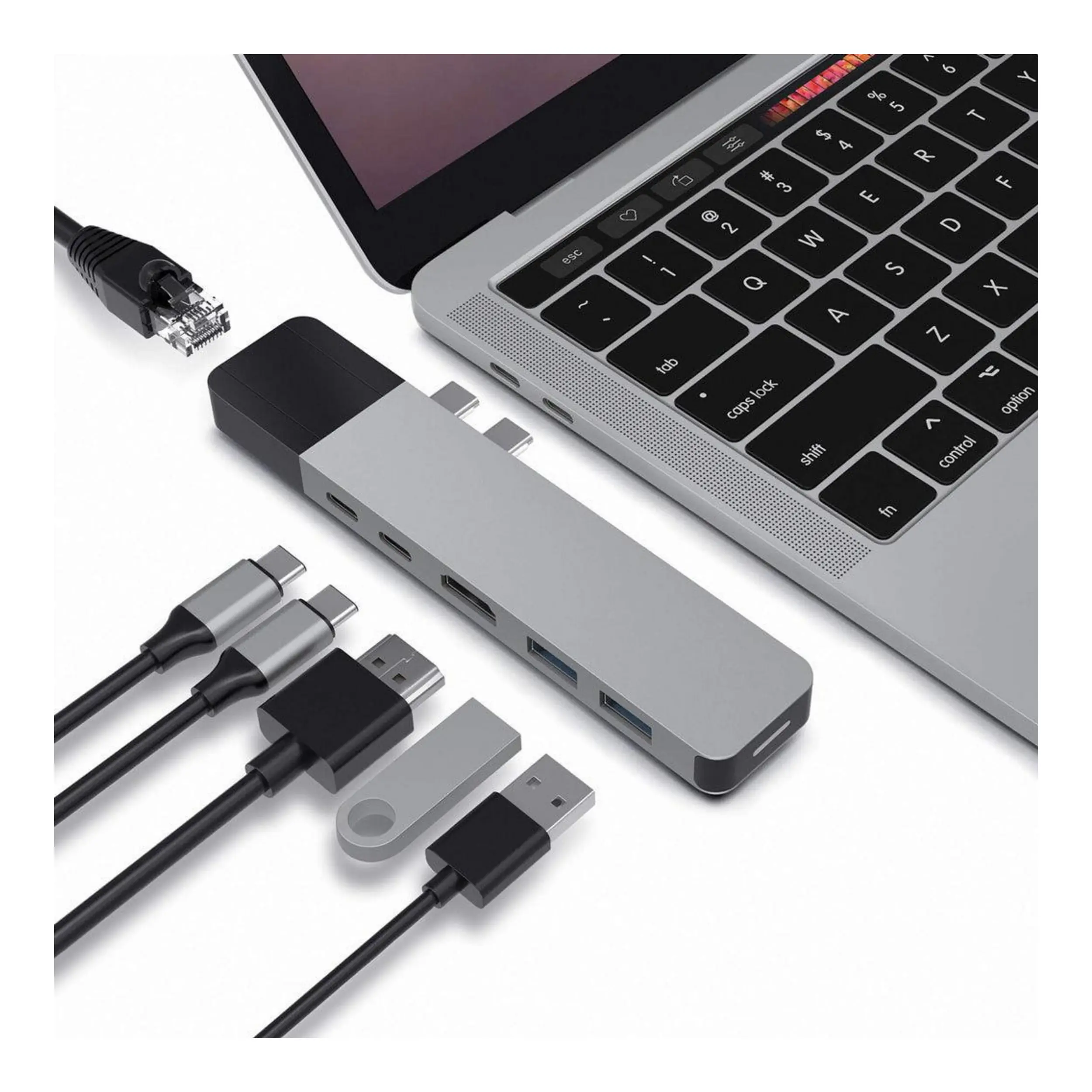 Hub chuyển đổi Type-C 6 in 1 Hyperdrive GN28N-GREY Màu Xám