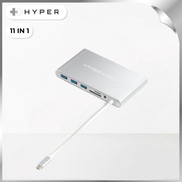 Hub chuyển đổi Type-C 11 in 1 Hyperdrive GN30-SILVER