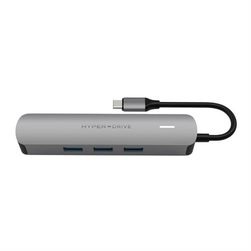 Hub chuyển đổi Type-C 6 in 1 Hyperdrive HD233B-SILVER Màu Bạc