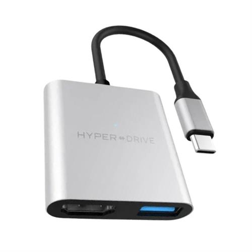 Hub chuyển đổi Type-C 3 in 1 Hyperdrive HD259A-SILVER Màu Bạc
