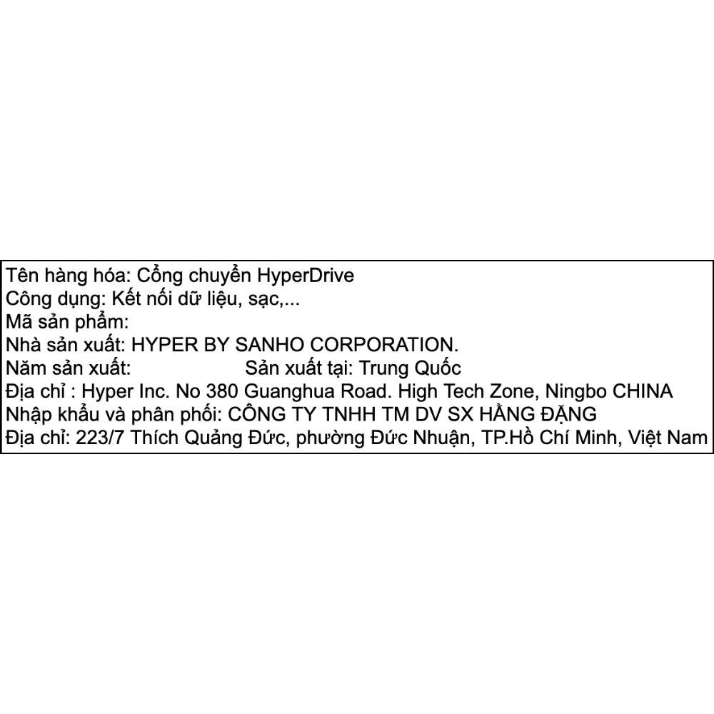 Hub chuyển đổi Type-C 3 in 1 Hyperdrive HD259A-SILVER Màu Bạc