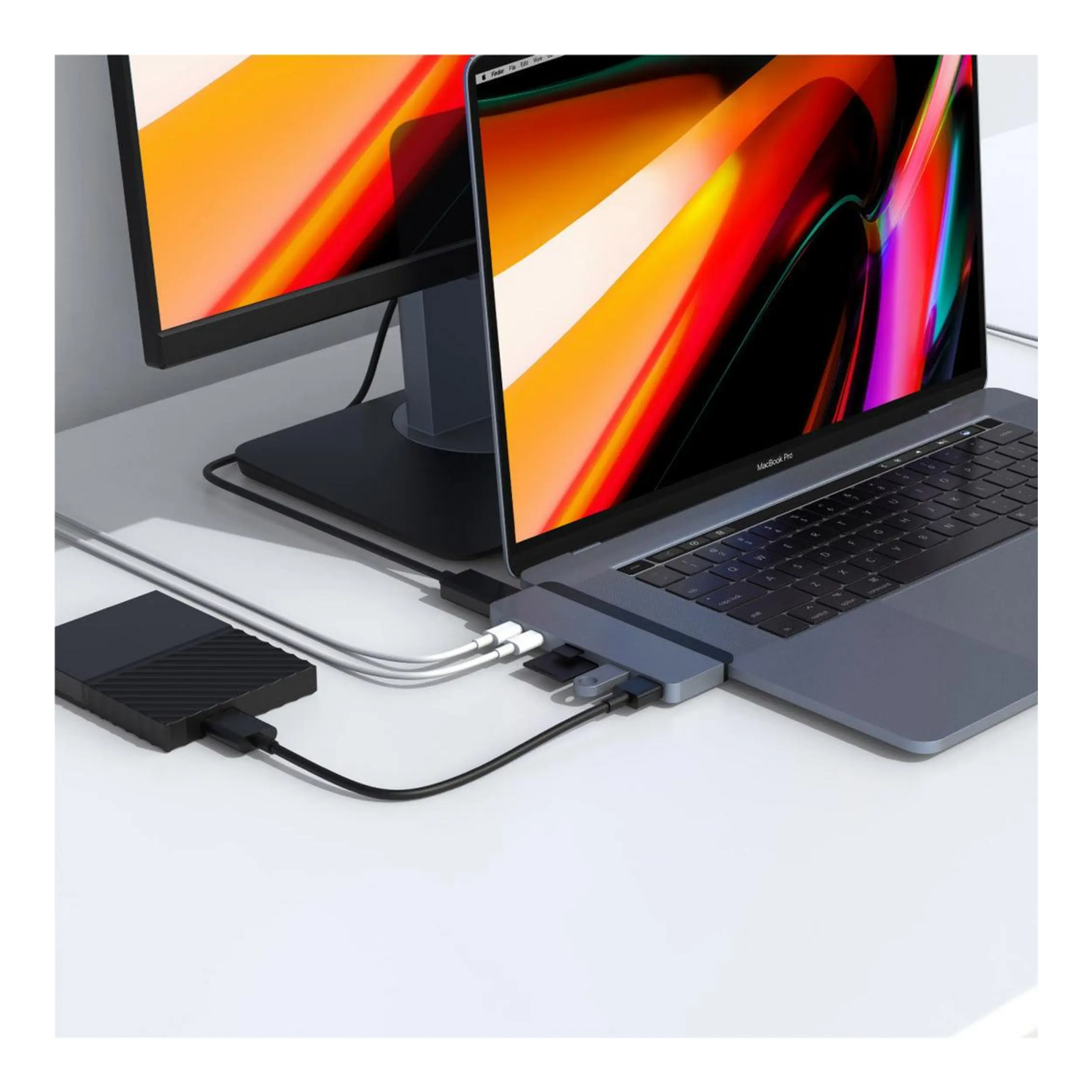 Hub chuyển đổi Type-C 7 in 1 Hyperdrive HD28C-GR Màu Xám