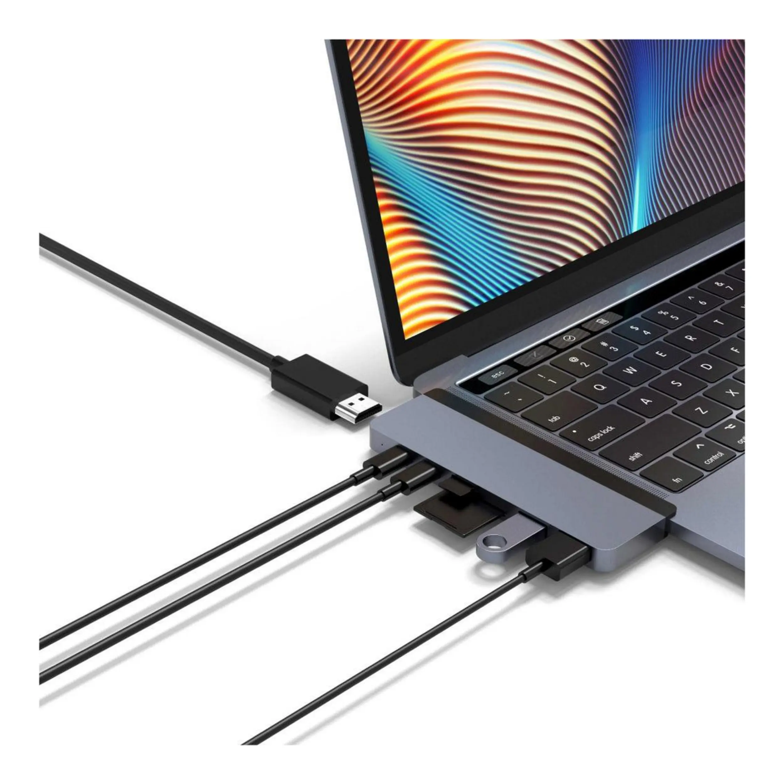 Hub chuyển đổi Type-C 7 in 1 Hyperdrive HD28C-GR Màu Xám