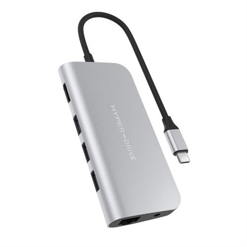 Hub chuyển đổi Type-C 9 in 1 Hyperdrive HD30F-SILVER Màu Bạc