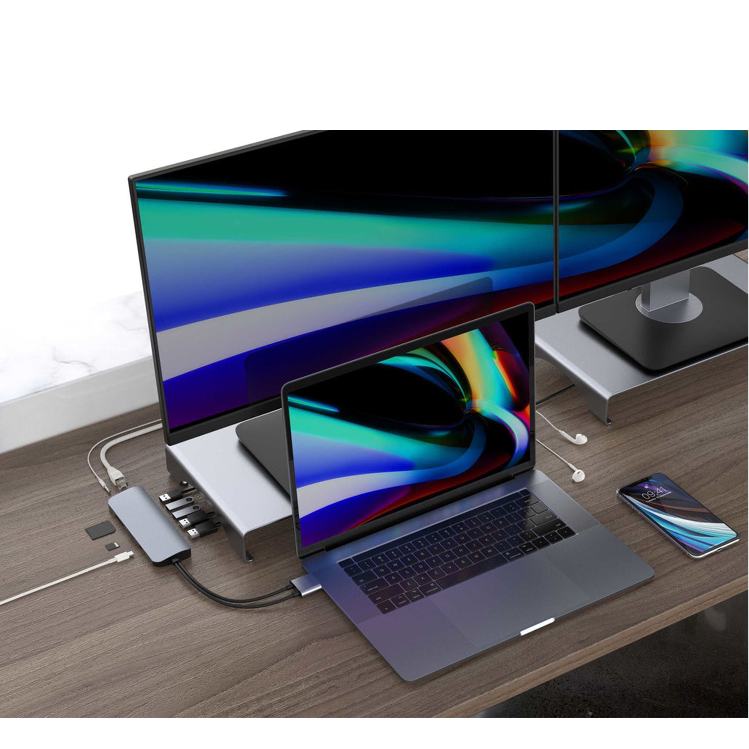 Hub chuyển đổi Type-C 10 in 1 Hyperdrive HD392-SL Màu Bạc