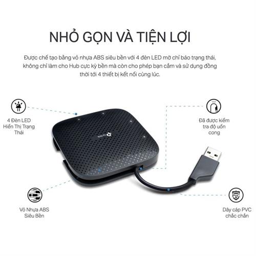 Hub chuyển đổi Type C 4 in 1 TP-Link UH400 Màu Đen
