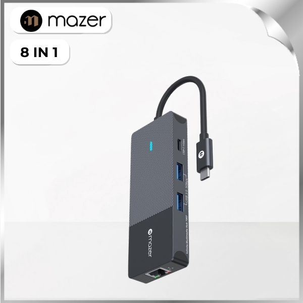 Hub chuyển đổi Type-C 8 in 1 Mazer M-UC2MULTI7007-BK