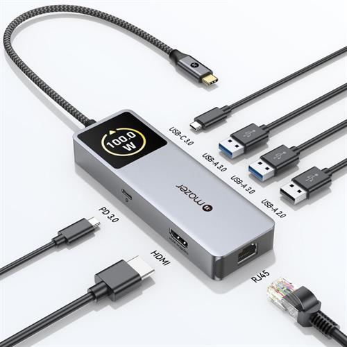Hub chuyển đổi Type C 7 in 1 Mazer M-Ai-Hub72-GY Màu Xám
