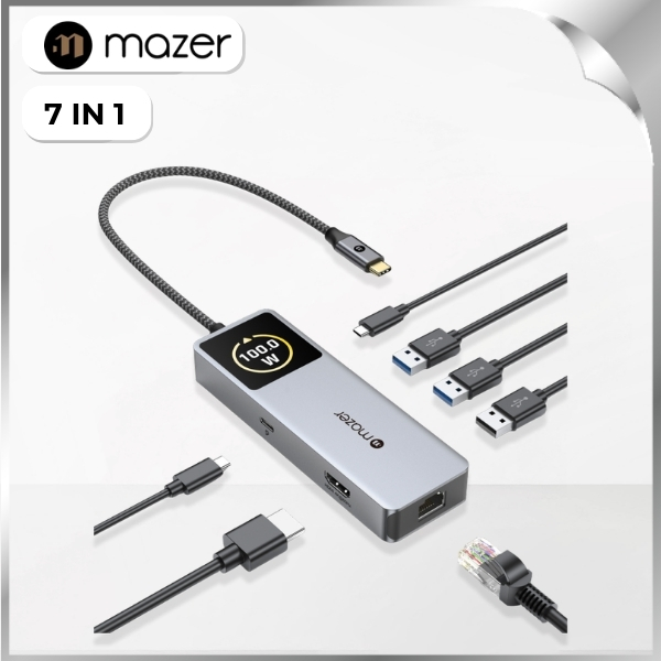 Hub chuyển đổi Type C 7 in 1 Mazer M-Ai-Hub72-GY