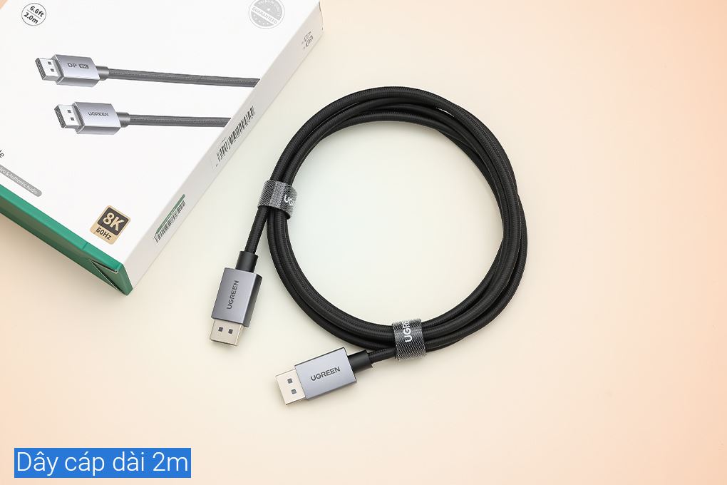 Cáp Displayport 8K 2m Ugreen DP120 25905 Màu Đen