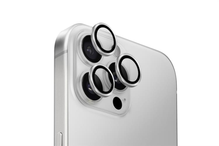 Miếng dán camera iPhone 16 Pro/16 Pro Max OPTIX ALUMINIUM UNIQ Màu Bạc