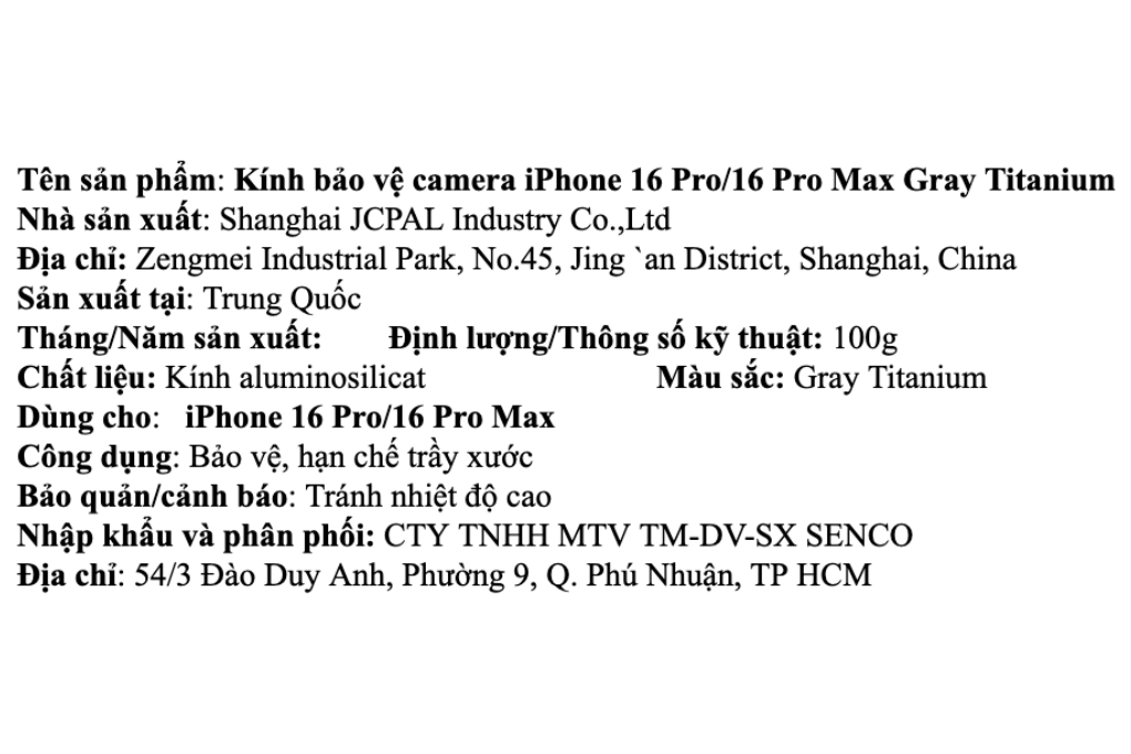 Miếng dán camera iPhone 16 Pro/16 Pro Max JCPAL - 3