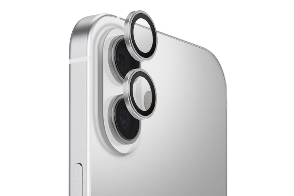 Miếng dán camera iPhone 17 OPTIX Viền Nhôm Thủy Tinh UNIQ Màu Bạc