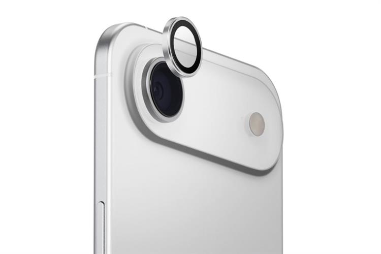 Miếng dán camera iPhone Air OPTIX Viền Nhôm Thủy Tinh UNIQ Màu Bạc