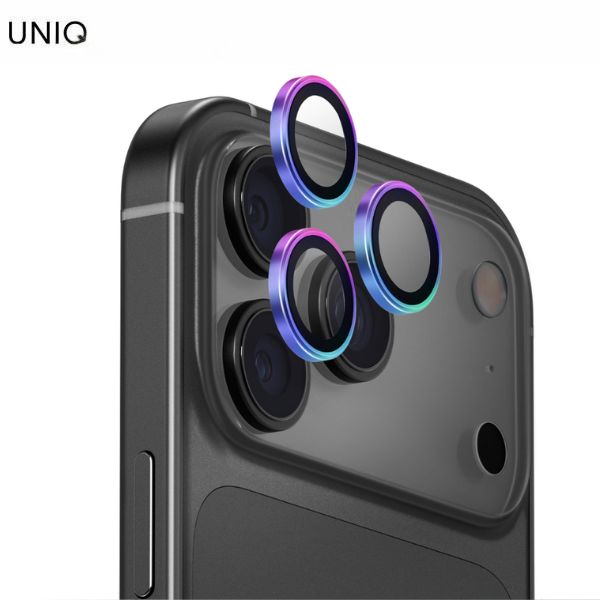 Miếng dán camera iPhone 17 Pro/iPhone 17 Pro Max OPTIX Viền Nhôm Thủy Tinh UNIQ