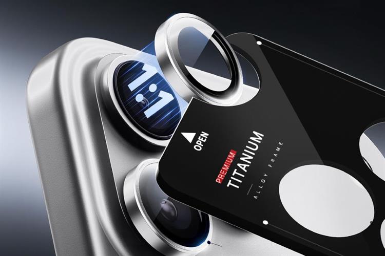 Miếng dán camera iPhone 17 Pro/iPhone 17 Pro Max Thủy Tinh Nhôm Silicat MIPOW Màu Bạc